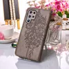 Galaxy S23 Ultra Hülle, Schmetterling Prägung Flip Leder Produktbild-Vorschau 4