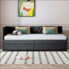 CDGlobal Čalúnená posteľ 90x200cm Jednolôžková posteľ s Náhľad obrázku produktu 2
