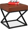 Relaxdays Sitzhocker, gepolstert, Kunstleder, Metall, Produktbild-Vorschau 4