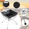 A product image with callouts highlighting features of a portable grill. Produktbild-Vorschau