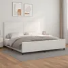 vidaXL Bettgestell mit Kopfteil Weiß 200x200 cm Kunstleder Produktbild-Vorschau 2