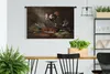 MuchoWow® Wandteppich Wandbehang Violine - Rosen - Rosa - Produktbild-Vorschau 3