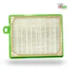 A vacuum cleaner filter with a green frame and white mesh, with a logo in the upper right corner. Náhled obrázku produktu