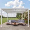 Alu pergola HWC-L41, lamelové zastřešení terasy, robustní Náhled obrázku produktu 1