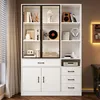MODFU Hochschrank Weiß mit Glasvitrine & Produktbild-Vorschau 6