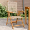 vidaXL Gartenstühle 2 Stk. Beige Massivholz Akazie und Poly Produktbild-Vorschau 2