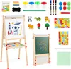 A product image showcasing a wooden easel with various art supplies and magnetic letters/numbers. Produktbild-Vorschau