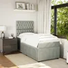 vidaXL Boxspringbett mit Matratze Hellgrau 100x200 cm Samt Produktbild-Vorschau 3