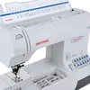 A close-up, angled view of a white sewing machine. Produktbild-Vorschau