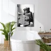 Wanddeko 50x70 cm - BadezimmerAffe mit Zeitung, Leinwand Produktbild-Vorschau 2