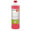 A bottle of red liquid with a label. Produktbild-Vorschau
