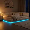 Cama tapizada UnboxG de 140x200 cm con iluminación LED y Vista previa de la imagen del producto 4
