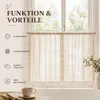 2 Stück Boho Scheibengardine mit Quasten Halbtransparent Produktbild-Vorschau 3
