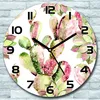 Wanduhr aus Glas Rund fi 30 Aquarell Kakteen Quarz Deko Produktbild-Vorschau 1