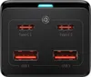 A close-up view of a black multi-port USB charger. Anteprima dell’immagine prodotto