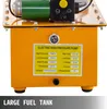 A close-up view of an orange hydraulic electric pump with a green motor, featuring a label with technical specifications. Anteprima dell’immagine prodotto