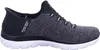 A side view of a black and gray Skechers slip-on sneaker. Podgląd zdjęcia produktu