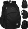 A collage of images showing a black backpack from different angles. Podgląd zdjęcia produktu