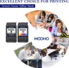 Collage of people using printers and ink cartridges. Produktbild-Vorschau