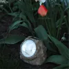 LED Solar Stein 'Rocky' - Spot mit kaltweißer LED - Dämmerungssensor - H: 11cm Produktbild-Vorschau