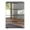 Nachtschrank 74cm hoch, graphit mit Spiegelfront, ideal für Produktbild-Vorschau 2