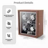 Olvy horlogewinder voor 4 horloges, met LED-verlichting, Productafbeelding-voorbeeld 2