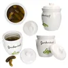 Gurkentopf Gürki 3 Ltr Porzellan weiß Gurkenmotiv Gärtopf Produktbild-Vorschau 4