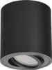 A black cylindrical ceiling light with a rotating spotlight. Anteprima dell’immagine prodotto