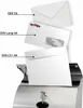Three different sizes of envelopes are shown stacked, with labels indicating their DIN sizes, and the bottom envelope is partially inserted into a mailbox. Produktbild-Vorschau