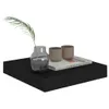 A black floating shelf with a vase of greenery and two cups on top. Produktbild-Vorschau