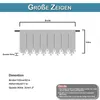 Diagram showing the dimensions of a curtain with tassels, including width, height, and tassel height. Text provides additional notes on ordering and measurement. Anteprima dell’immagine prodotto