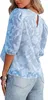 ASKSA Damen Bluse Elegant Chiffon Shirt Rundhal Hemd Sommer Produktbild-Vorschau 3
