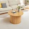 Table basse 'Ledepid' 48 x Ø80 cm ronde bambou + MDF Voir les images du produit 2