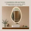 S'AFIELINA Specchio Bagno LED 55 × 85 cm, Asimmetrico, Anteprima dell’immagine prodotto 5