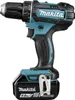 A cordless drill with a battery pack attached, shown against a white background. Produktbild-Vorschau