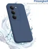 A blue phone case is shown with water splashing around it, suggesting water resistance. Produktbild-Vorschau