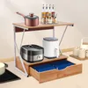 2-stufiges Mikrowellenregal mit Schublade Küchenregal Produktbild-Vorschau 6