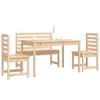 The Living Store 4-tlg. Garten-Essgruppe Massivholz Kiefer Produktbild-Vorschau 4
