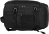 A black backpack is shown from the side against a white background. Produktbild-Vorschau