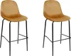 Two yellow bar stools with black legs are shown against a white background. Voir les images du produit