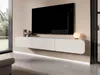 A modern living room with a wall-mounted TV and media console. Produktbild-Vorschau