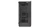 The back view of a black computer tower case. Produktbild-Vorschau