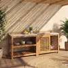 home24 Gartenspültisch - Akazie Massiv - Beige Produktbild-Vorschau 3