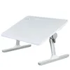 A white laptop bed table with adjustable legs is shown against a white background. Produktbild-Vorschau
