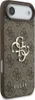 A close-up shot of a brown Guess phone case with a repeating logo pattern and a prominent Guess logo in the center. Podgląd zdjęcia produktu