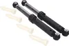 Two washing machine shock absorbers with four white plastic pins, isolated on a white background. Produktbild-Vorschau