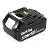 A black Makita 18V 6.0Ah lithium-ion battery pack is shown from a slightly elevated angle against a white background. Produktbild-Vorschau