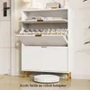 Biała szafka na buty 80 cm z 2 półkami na zawiasach i 1 Podgląd zdjęcia produktu 2