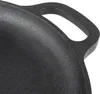 A close-up view of a black cast iron pan handle. Náhled obrázku produktu