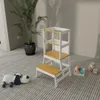 Lernturm PLAY aus Kiefernholz, 93x56x49 cm, weiß/naturbraun Produktbild-Vorschau 3